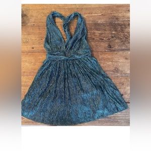 Lulus Women's Ailey Twist Back Sparkly Skater Dress size small